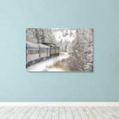 Toile Canada, Alberta. Train à neige VIA Rail entre (Insitu (Plancher de Bois))