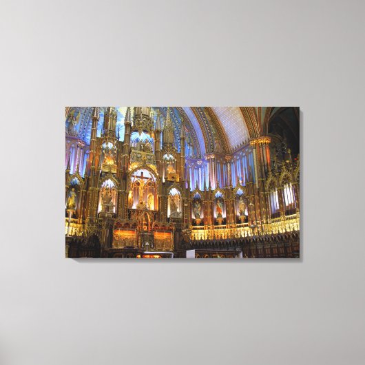 Toile Canada, Québec, Montréal. Intérieur de Notre-Dame (Recto)