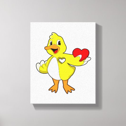 Toile Canard avec coeur (Recto)