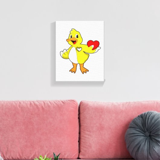 Toile Canard avec coeur (Insitu(Salon))