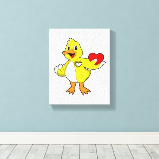 Toile Canard avec coeur (Insitu (Plancher de Bois))