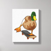 Toile Canard comme patineur avec skateboard (Recto)
