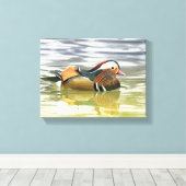 Toile Canard mandarin / Aix galericulata (Insitu (Plancher de Bois))