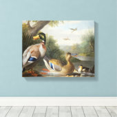 Toile Canards dans un paysage fluvial (Insitu (Plancher de Bois))