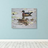 Toile Canards en bois dans un étang (Insitu (Plancher de Bois))