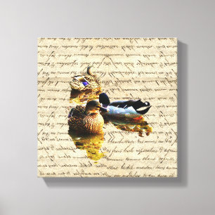 Toile Canards sur papier vintage