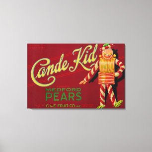 Toile Cande Kid Pear Crate Label Medford, OU