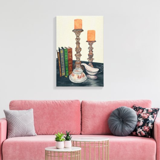 Toile Candlestick Still Life (Insitu(Salon))
