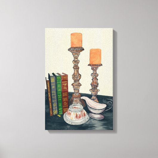 Toile Candlestick Still Life (Recto)
