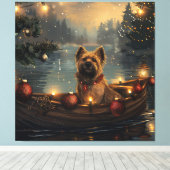 Toile Cane Corso Noël Festive Voyage (Insitu (Plancher de Bois))