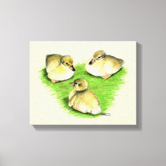 Toile Canetons de canard colvert enneigés (Recto)