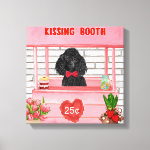 Toile caniche Chien Valentine's Day Kissing Booth