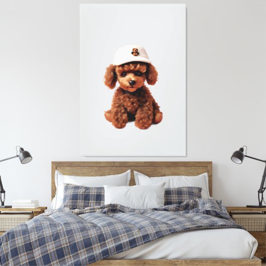 Toile Caniche Tasse avec Chapeau (Insitu(Chambre))