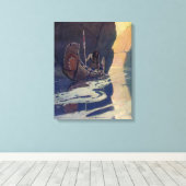 Toile Canoë indien vintage pagayage Sun Classic (Insitu (Plancher de Bois))