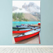 Toile Canoës au lac Moraine (Insitu (Plancher de Bois))