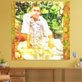 Toile Canon Légendes Sathya Sai Baba Benson Blanc - (Insitu(Salon))