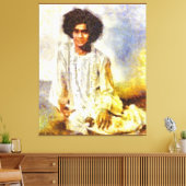 Toile Canon Légendes Sathya Sai Baba Benson Blanc - (Insitu(Salon))