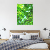 Toile Canopée verte, Branches feuillues avec ciel bleu (Insitu(Chambre))