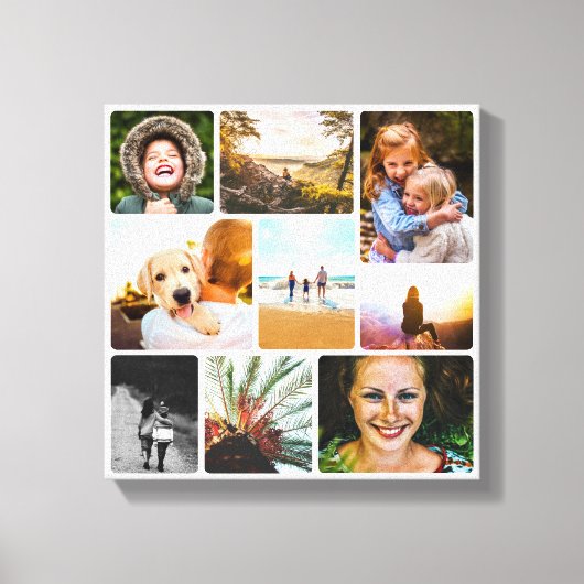 Toile Canvas 9 Modèle photo arrondi blanc Pièce murale (Recto)