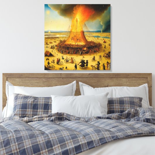 Toile Canvas Burning Man in Boschian Vision (Insitu(Chambre))