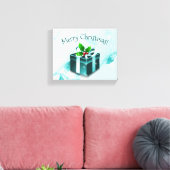 Toile Canvas cadeau de Noël turquoise Imprimer (Insitu(Salon))