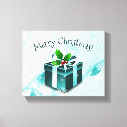 Toile Canvas cadeau de Noël turquoise Imprimer (Recto)