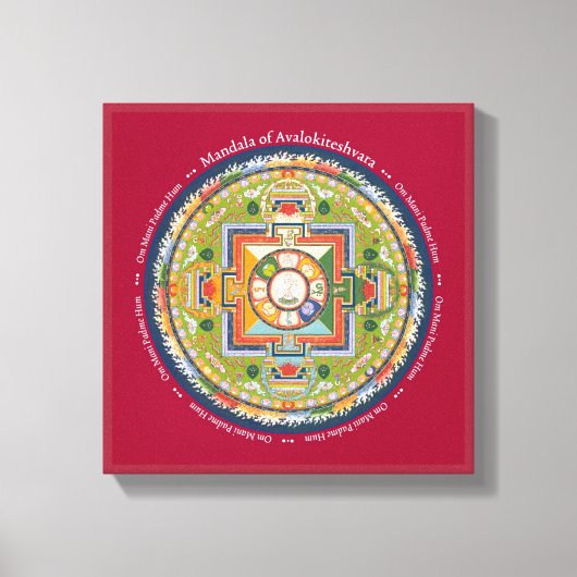 Toile CANVAS CARRÉ - Mandala de Chenrezig (Compassion) (Recto)