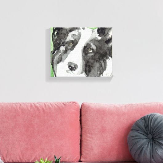 Toile Canvas Chien Art Avec Bordure Collie (Insitu(Salon))