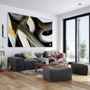 Toile Canvas d'art Abstrait tendance 40x60" Black White