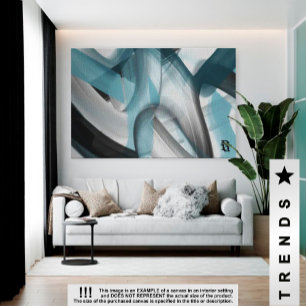 Toile Canvas d'art Abstrait tendance 60x40" Bleu noir bl