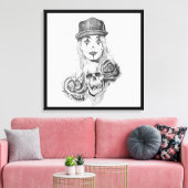 Toile Canvas d'art Chicano Imprimer noir et blanc (Insitu(Salon))