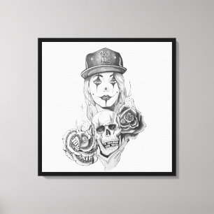 Toile Canvas d'art Chicano Imprimer noir et blanc