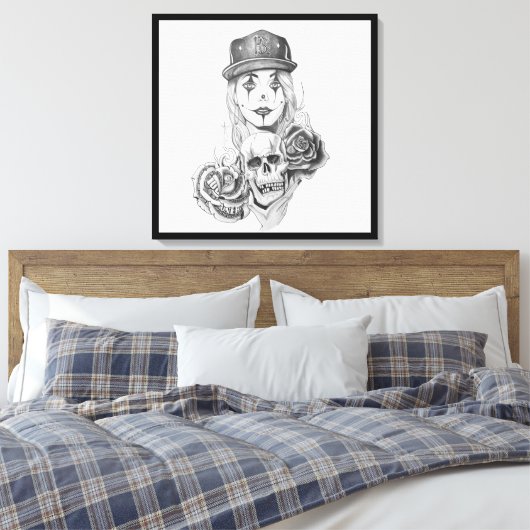 Toile Canvas d'art Chicano Imprimer noir et blanc (Insitu(Chambre))