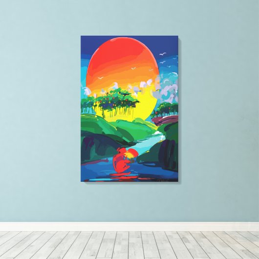 Toile Canvas d'art mural Convergence chromatique (Insitu (Plancher de Bois))