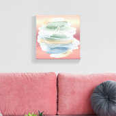 Toile Canvas de bateau Abstrait - Beige de sable, Bleu D (Insitu(Salon))