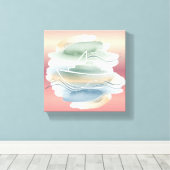 Toile Canvas de bateau Abstrait - Beige de sable, Bleu D (Insitu (Plancher de Bois))