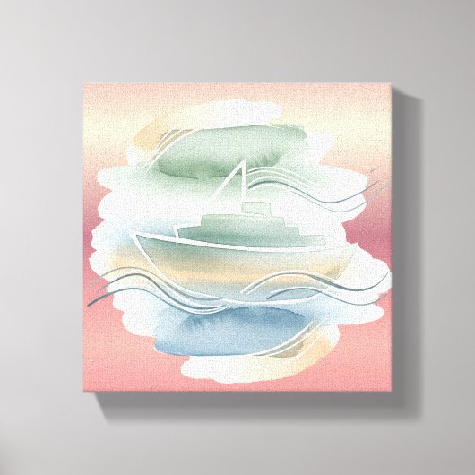 Toile Canvas de bateau Abstrait - Beige de sable, Bleu D (Recto)