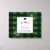 Toile Canvas de Buffalo Vert Snowman Plaid Imprimer (Recto)