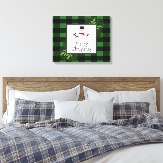 Toile Canvas de Buffalo Vert Snowman Plaid Imprimer (Insitu(Chambre))