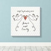 Toile Canvas de colombes personnalisées Cadeau Mariage p (Insitu (Plancher de Bois))