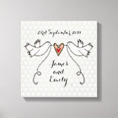 Toile Canvas de colombes personnalisées Cadeau Mariage p (Recto)