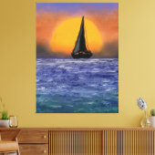 Toile Canvas de coucher de soleil de bateau à voile Impr (Insitu(Salon))