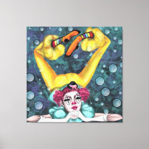 Toile Canvas de fille Clown Acrobat Imprimer Cirque Arti