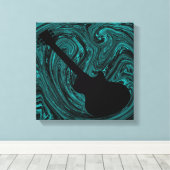 Toile Canvas de guitare Abstraite, Turquoise (Insitu (Plancher de Bois))