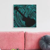 Toile Canvas de guitare Abstraite, Turquoise (Insitu(Salon))