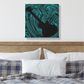 Toile Canvas de guitare Abstraite, Turquoise (Insitu(Chambre))