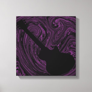Toile Canvas de guitare Abstraite, violet