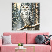 Toile Canvas de hibou d'hiver (Insitu(Salon))