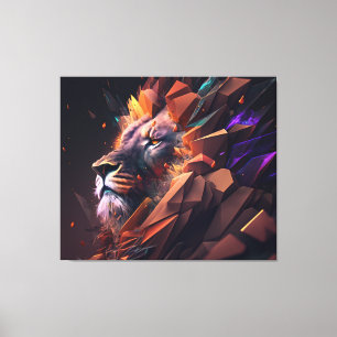 Toile Canvas de Lion Abstrait