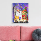 Toile Canvas de Noël Imprimer Cadeau avec Gnomes heureux (Insitu(Salon))
